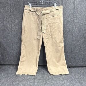 Ann Taylor Tan Chinos Cropped Wide Leg